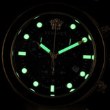 Buy Shop Versace Greca Dome Chronograph Black Dial Gold Steel Strap Watch for Men - VE6K00523 USA Online