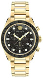 Buy Shop Versace Greca Dome Chronograph Black Dial Gold Steel Strap Watch for Men - VE6K00523 USA Online