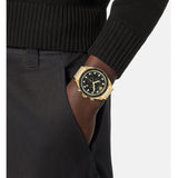 Buy Shop Versace Greca Dome Chronograph Black Dial Gold Steel Strap Watch for Men - VE6K00523 USA Online