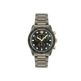Buy Shop Versace Greca Dome Chronograph Black Dial Grey Steel Strap Watch for Men - VE6K00623 USA Online