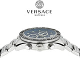 Buy Shop Versace Greca Dome Chronograph Blue Dial Silver Steel Strap Watch for Men - VE6K00323 USA Online