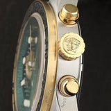 Buy Shop Versace Greca Dome Chronograph Green Dial Two Tone Steel Strap Watch for Men - VE6K00423 USA Online