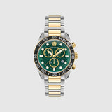 Buy Shop Versace Greca Dome Chronograph Green Dial Two Tone Steel Strap Watch for Men - VE6K00423 USA Online
