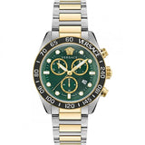 Buy Shop Versace Greca Dome Chronograph Green Dial Two Tone Steel Strap Watch for Men - VE6K00423 USA Online