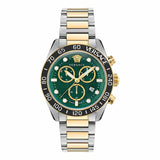 Buy Shop Versace Greca Dome Chronograph Green Dial Two Tone Steel Strap Watch for Men - VE6K00423 USA Online