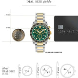 Buy Shop Versace Greca Dome Chronograph Green Dial Two Tone Steel Strap Watch for Men - VE6K00423 USA Online