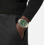 Buy Shop Versace Greca Dome Chronograph Green Dial Two Tone Steel Strap Watch for Men - VE6K00423 USA Online