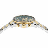 Buy Shop Versace Greca Dome Chronograph Green Dial Two Tone Steel Strap Watch for Men - VE6K00423 USA Online