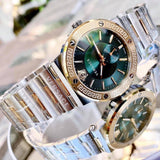 Buy Shop Versace Greca Green Dial Silver Steel Strap Watch for Men - VEVI00420 USA Online