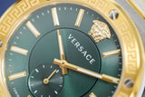 Buy Shop Versace Greca Green Dial Silver Steel Strap Watch for Men - VEVI00420 USA Online