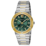 Buy Shop Versace Greca Green Dial Silver Steel Strap Watch for Men - VEVI00420 USA Online