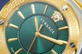 Buy Shop Versace Greca Green Dial Silver Steel Strap Watch for Women - VEVH00720 USA Online
