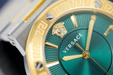 Buy Shop Versace Greca Green Dial Silver Steel Strap Watch for Women - VEVH00720 USA Online