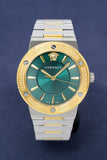 Buy Shop Versace Greca Green Dial Silver Steel Strap Watch for Women - VEVH00720 USA Online