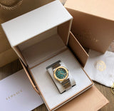Buy Shop Versace Greca Green Dial Silver Steel Strap Watch for Women - VEVH00720 USA Online
