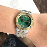 Buy Shop Versace Greca Green Dial Silver Steel Strap Watch for Women - VEVH00720 USA Online