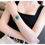 Buy Shop Versace Greca Green Dial Silver Steel Strap Watch for Women - VEVH00720 USA Online