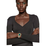 Buy Shop Versace Greca Green Dial Silver Steel Strap Watch for Women - VEVH00720 USA Online