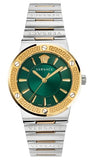 Buy Shop Versace Greca Green Dial Silver Steel Strap Watch for Women - VEVH00720 USA Online