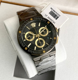 Buy Shop Versace Greca Icon Quartz Black Dial Black Steel Strap Watch For Men - VEZ900521 USA Online