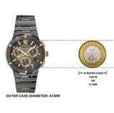 Buy Shop Versace Greca Icon Quartz Black Dial Black Steel Strap Watch For Men - VEZ900521 USA Online
