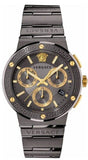 Buy Shop Versace Greca Icon Quartz Black Dial Black Steel Strap Watch For Men - VEZ900521 USA Online
