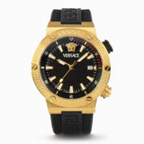 Buy Shop Versace Greca Logo Diver Quartz Black Dial Black Rubber Strap Watch for Men - VE8G00324 USA Online