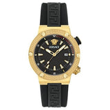 Buy Shop Versace Greca Logo Diver Quartz Black Dial Black Rubber Strap Watch for Men - VE8G00324 USA Online