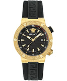Buy Shop Versace Greca Logo Diver Quartz Black Dial Black Rubber Strap Watch for Men - VE8G00324 USA Online