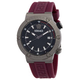 Buy Shop Versace Greca Logo Diver Quartz Black Dial Purple Rubber Strap Watch for Men - VE8G00224 USA Online