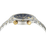 Buy Shop Versace Greca Logo Diver Quartz Black Dial Two Tone Steel Strap Watch for Men - VE8G00424 USA Online