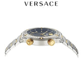 Buy Shop Versace Greca Logo Diver Quartz Black Dial Two Tone Steel Strap Watch for Men - VE8G00424 USA Online
