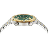Buy Shop Versace Greca Logo Diver Quartz Green Dial Two Tone Steel Strap Watch for Men - VE8G00524 USA Online