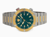 Buy Shop Versace Greca Logo Diver Quartz Green Dial Two Tone Steel Strap Watch for Men - VE8G00524 USA Online