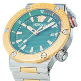 Buy Shop Versace Greca Logo Diver Quartz Green Dial Two Tone Steel Strap Watch for Men - VE8G00524 USA Online