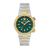 Buy Shop Versace Greca Logo Diver Quartz Green Dial Two Tone Steel Strap Watch for Men - VE8G00524 USA Online