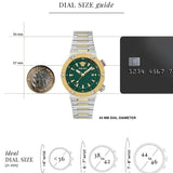 Buy Shop Versace Greca Logo Diver Quartz Green Dial Two Tone Steel Strap Watch for Men - VE8G00524 USA Online