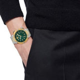 Buy Shop Versace Greca Logo Diver Quartz Green Dial Two Tone Steel Strap Watch for Men - VE8G00524 USA Online