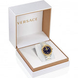 Buy Shop Versace Greca Logo Moonphase Black Dial Two Tone Steel Strap Watch for Men - VE7G00223 USA Online