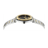 Buy Shop Versace Greca Logo Moonphase Black Dial Two Tone Steel Strap Watch for Men - VE7G00223 USA Online