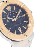 Buy Shop Versace Greca Logo Moonphase Black Dial Two Tone Steel Strap Watch for Men - VE7G00223 USA Online