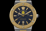 Buy Shop Versace Greca Logo Moonphase Black Dial Two Tone Steel Strap Watch for Men - VE7G00223 USA Online
