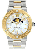 Buy Shop Versace Greca Logo Moonphase Mother of Pearl Dial Two Tone Steel Strap Watch for Women - VE7G00524 USA Online
