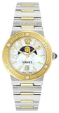 Buy Shop Versace Greca Logo Moonphase Mother of Pearl Dial Two Tone Steel Strap Watch for Women - VE7G00524 USA Online