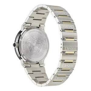 Buy Shop Versace Greca Logo Moonphase Mother of Pearl Dial Two Tone Steel Strap Watch for Women - VE7G00524 USA Online