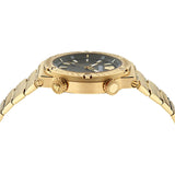 Buy Shop Versace Greca Logo Quartz Black Dial Gold Steel Strap Watch for Men - VE8G00624 USA Online