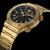 Buy Shop Versace Greca Logo Quartz Black Dial Gold Steel Strap Watch for Men - VE8G00624 USA Online
