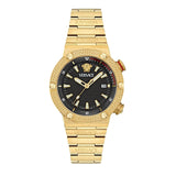 Buy Shop Versace Greca Logo Quartz Black Dial Gold Steel Strap Watch for Men - VE8G00624 USA Online