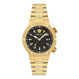 Buy Shop Versace Greca Logo Quartz Black Dial Gold Steel Strap Watch for Men - VE8G00624 USA Online
