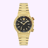 Buy Shop Versace Greca Logo Quartz Black Dial Gold Steel Strap Watch for Men - VE8G00624 USA Online